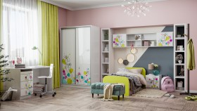 Детская комната Флер (Белый/корпус Выбеленное дерево) в Железногорске - zheleznogorsk.katalogmebeli.com | фото