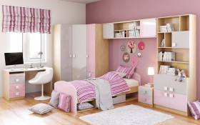 Детская комната Грэйси (Розовый/Серый/корпус Клен) в Железногорске - zheleznogorsk.katalogmebeli.com | фото 3