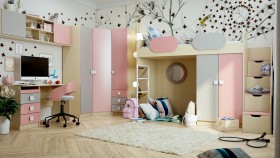 Детская комната Грэйси (Розовый/Серый/корпус Клен) в Железногорске - zheleznogorsk.katalogmebeli.com | фото