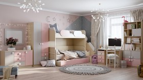Детская комната Грэйси (Розовый/Серый/корпус Клен) в Железногорске - zheleznogorsk.katalogmebeli.com | фото 12