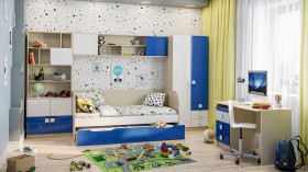 Детская комната Скай Люкс (Синий/Белый/корпус Клен) в Железногорске - zheleznogorsk.katalogmebeli.com | фото 1