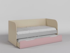 Диван-кровать Грэйси (Розовый/Серый/корпус Клен) в Железногорске - zheleznogorsk.katalogmebeli.com | фото