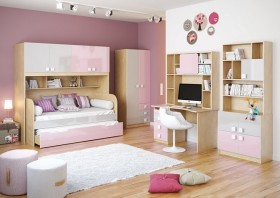 Диван-кровать Грэйси (Розовый/Серый/корпус Клен) в Железногорске - zheleznogorsk.katalogmebeli.com | фото 3