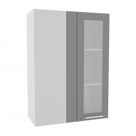 Гарда ВПУС 650 шкаф верхний угловой со стеклом высокий (Белый/корпус Серый) в Железногорске - zheleznogorsk.katalogmebeli.com | фото