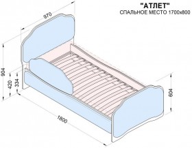 Кровать 170 Атлет 96 Серый (мягкий бортик) в Железногорске - zheleznogorsk.katalogmebeli.com | фото 2