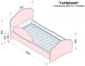 Кровать 170 Гармония 18 Бордовый (мягкий бортик) в Железногорске - zheleznogorsk.katalogmebeli.com | фото 2