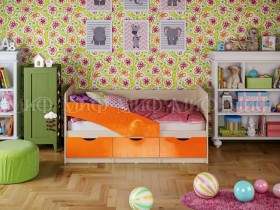 Кровать Бабочки 1,6м (Оранжевый металлик) в Железногорске - zheleznogorsk.katalogmebeli.com | фото