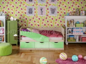 Кровать Бабочки 1,6м (Салатовый металлик) в Железногорске - zheleznogorsk.katalogmebeli.com | фото