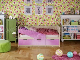 Кровать Бабочки 1,6м (Сиреневый металлик) в Железногорске - zheleznogorsk.katalogmebeli.com | фото