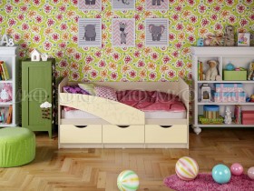 Кровать Бабочки 1,6м (Ваниль матовый) в Железногорске - zheleznogorsk.katalogmebeli.com | фото 1