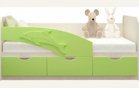 Кровать детская 1,6м Дельфин (Салатовый металлик) в Железногорске - zheleznogorsk.katalogmebeli.com | фото