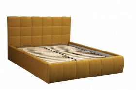 Кровать "Диана" ш. 1400 (Н=1010мм) (жаккард горчица) в Железногорске - zheleznogorsk.katalogmebeli.com | фото 1