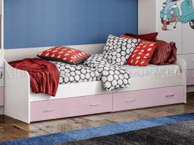 Кровать Fashion-1 Вега 0,9 м (Белый/Розовый) в Железногорске - zheleznogorsk.katalogmebeli.com | фото