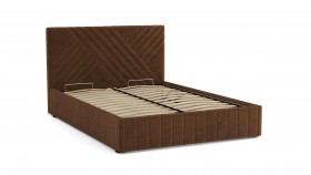Кровать Гамма ш. 1400 (с основанием для хранения) (велюр тенерифе шоколад) в Железногорске - zheleznogorsk.katalogmebeli.com | фото 3