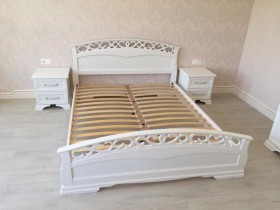 Кровать Грация-1 из массива сосны 900*2000 Белый античный в Железногорске - zheleznogorsk.katalogmebeli.com | фото 9