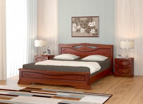 Кровать Карина-7 из массива сосны 1400*2000 Орех в Железногорске - zheleznogorsk.katalogmebeli.com | фото