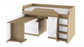 Кровать комбинированная «Оксфорд» (Ривьера/Белый с рисунком) в Железногорске - zheleznogorsk.katalogmebeli.com | фото 3