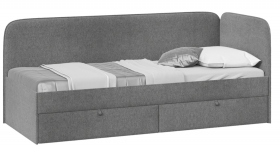 Кровать «Молли» с мягкой обивкой (900) тип 1 (Микровелюр Scandi Graphite 22) в Железногорске - zheleznogorsk.katalogmebeli.com | фото