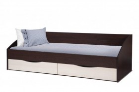 Кровать одинарная "Фея - 3" (симметричная) New (венге / вудлайн кремовый / ДВПО: белый) в Железногорске - zheleznogorsk.katalogmebeli.com | фото