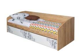 Кровать с 2 ящиками «Оксфорд» (Ривьера/Белый с рисунком) в Железногорске - zheleznogorsk.katalogmebeli.com | фото 3
