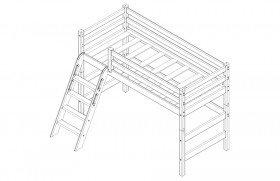 Кровать Соня вариант 6 полувысокая с наклонной лестницей Лаванда в Железногорске - zheleznogorsk.katalogmebeli.com | фото 3