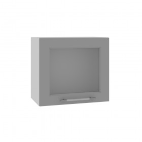 Квадро ВПГС 500 шкаф верхний горизонтальный со стеклом высокий (Белый софт/корпус Серый) в Железногорске - zheleznogorsk.katalogmebeli.com | фото