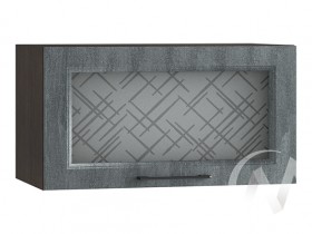 Либерти Шкаф верхний горизонтальный со стеклом ШВГС 609 (Холст грей/корпус венге) в Железногорске - zheleznogorsk.katalogmebeli.com | фото