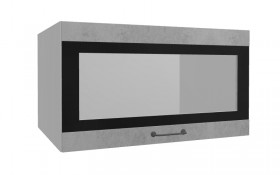 Лофт ВПГСФ 800 шкаф верхний горизонтальный со стеклом высокий с фотопечатью (Бетон светлый/корпус Серый) в Железногорске - zheleznogorsk.katalogmebeli.com | фото