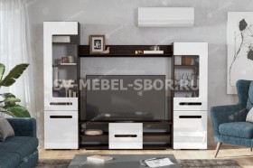 Мебель для гостиной МГС 6 (Исполнение 1/Венге/Белый глянец) в Железногорске - zheleznogorsk.katalogmebeli.com | фото 1