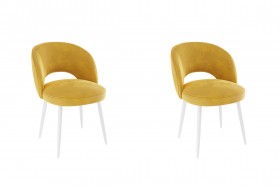 Набор стульев Моли 2 шт (жёлтый велюр/белый) в Железногорске - zheleznogorsk.katalogmebeli.com | фото