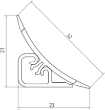 Плинтус LB-23, L=3000мм, черный матовый в Железногорске - zheleznogorsk.katalogmebeli.com | фото 2