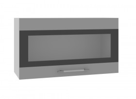 Ройс ВПГСФ 800 Шкаф верхний горизонтальный со стеклом с фотопечатью высокий (Черника софт/корпус Серый) в Железногорске - zheleznogorsk.katalogmebeli.com | фото