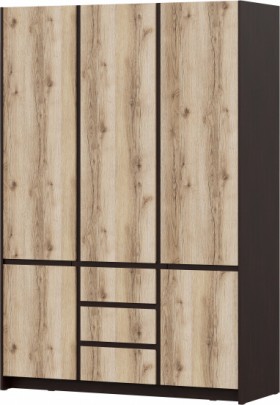 Модульная система "Прага" Шкаф для одежды трехстворчатый Дуб Венге/Дуб Делано в Железногорске - zheleznogorsk.katalogmebeli.com | фото