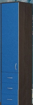 Шкаф-пенал №2 (закрытый) Бодего темный/Голубой в Железногорске - zheleznogorsk.katalogmebeli.com | фото