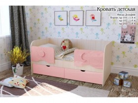 Соня Кровать детская 2 ящика 1.6 Розовый глянец в Железногорске - zheleznogorsk.katalogmebeli.com | фото